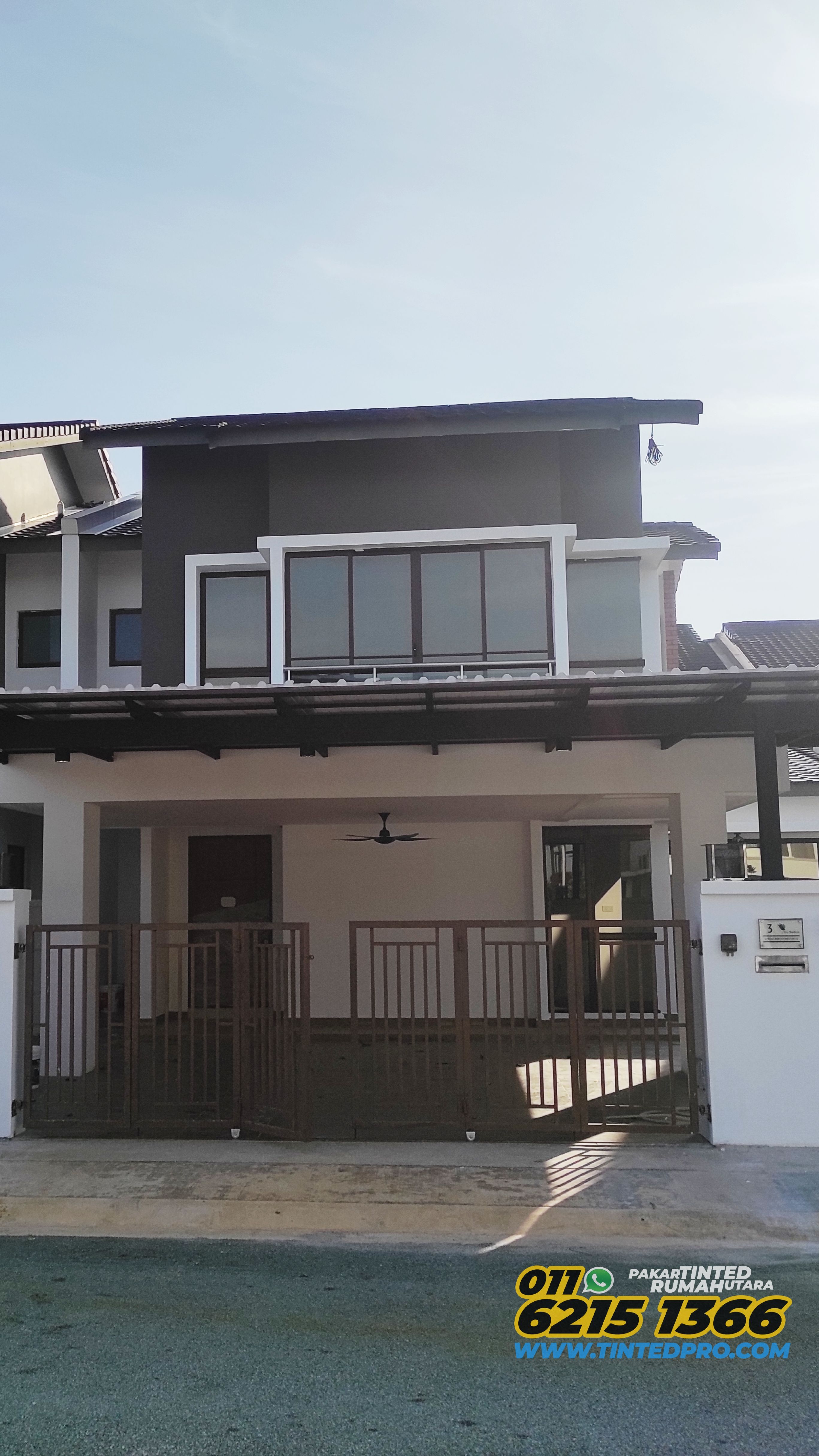 Pemasangan tinted rumah di Eco Residence Bertam, Kepala Batas, Pulau Pinang