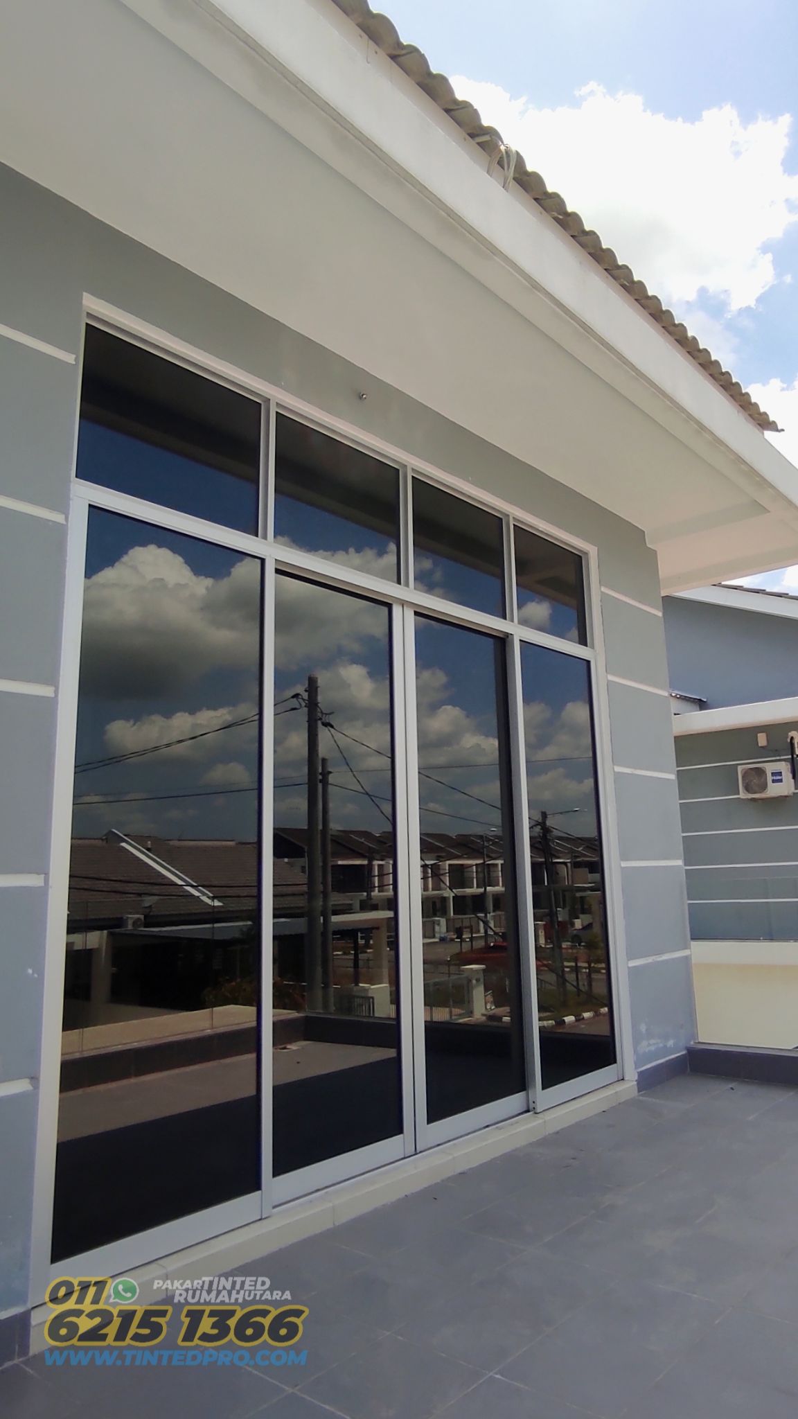 Pemasangan tinted rumah di Taman Kerian Putra, Parit Buntar, Perak