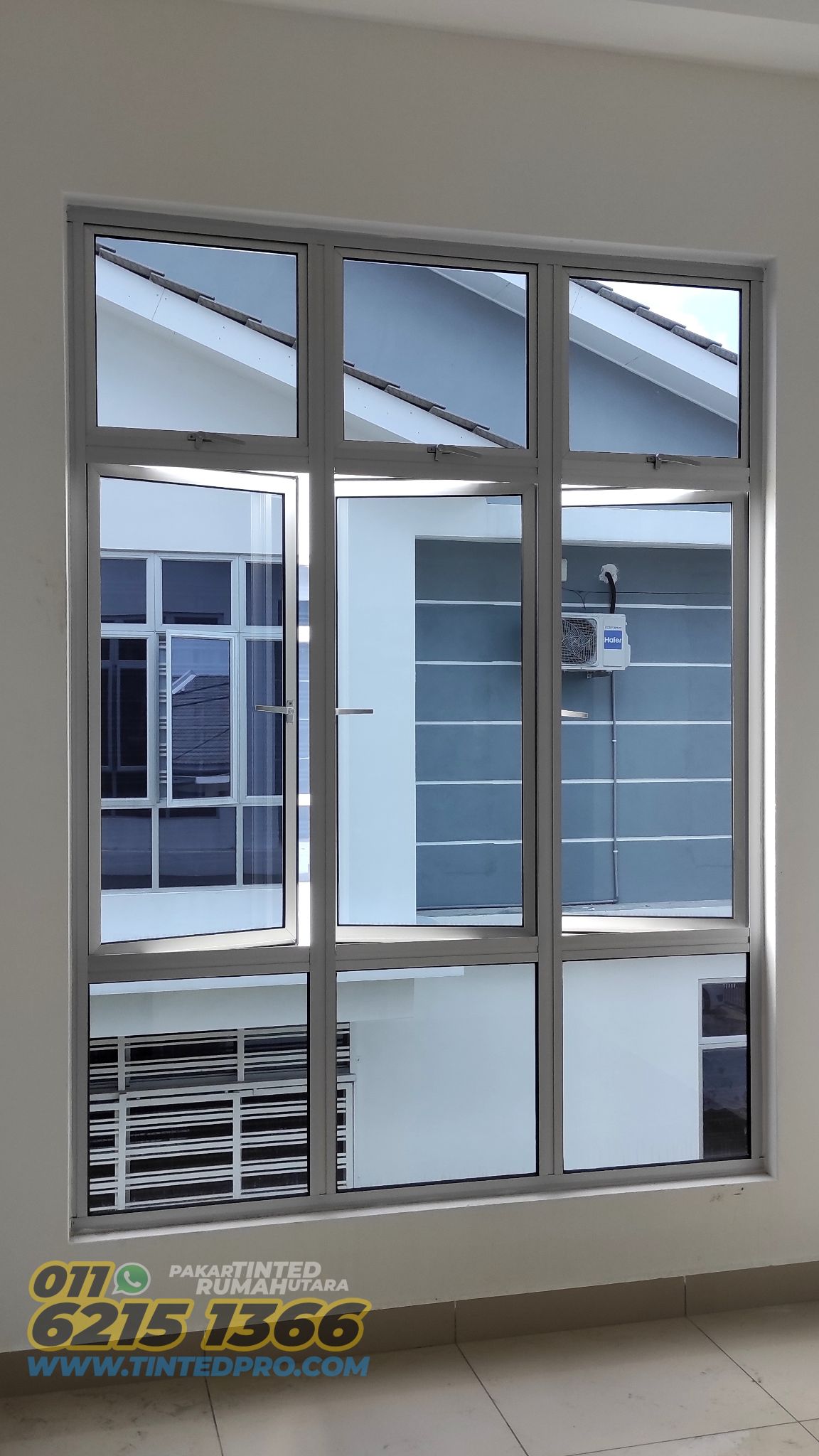 Pemasangan tinted rumah di Taman Kerian Putra, Parit Buntar, Perak