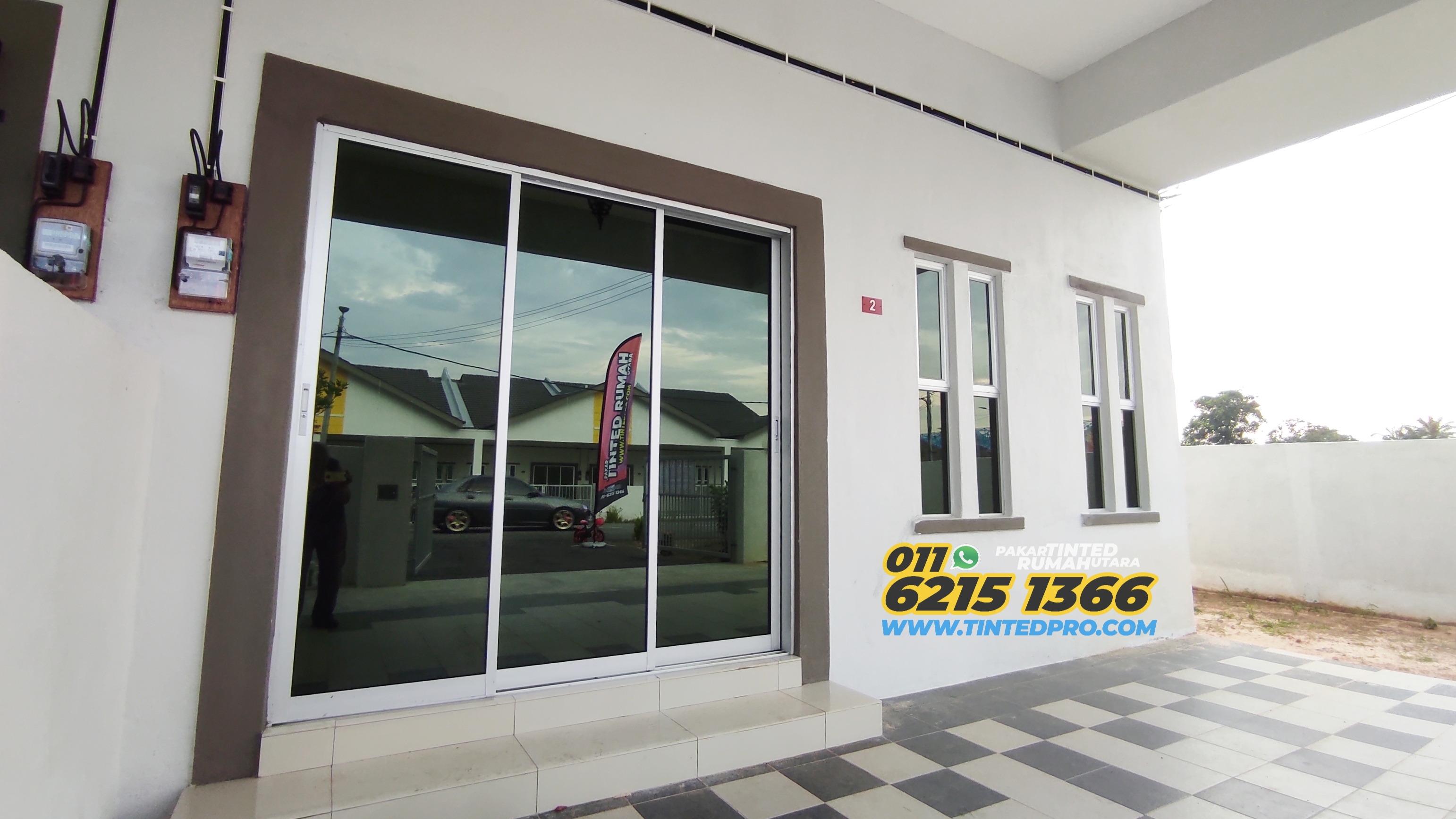 Pemasangan tinted rumah di Taman Semanggol Jati, Semanggol, Perak
