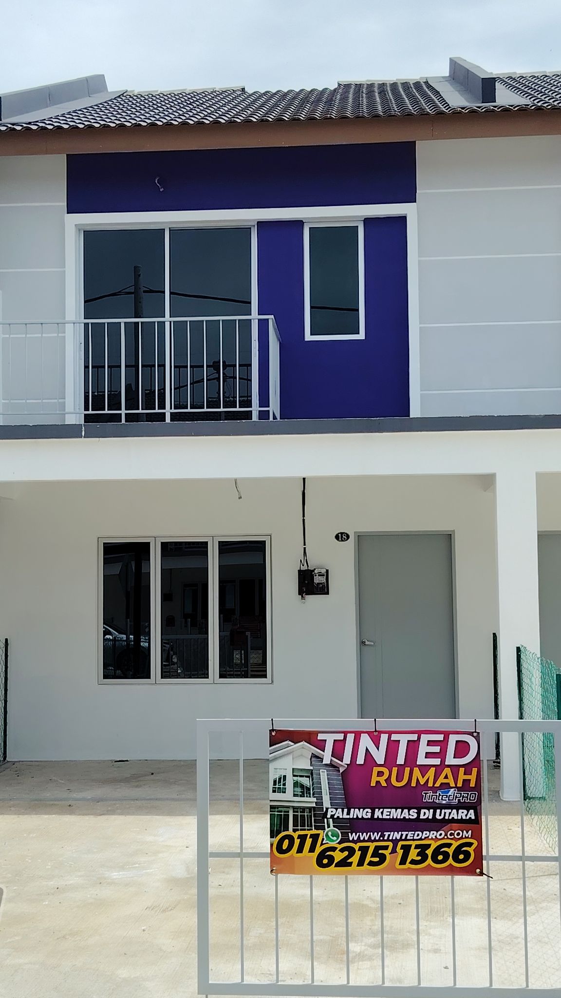 Pemasangan tinted rumah di Taman Sena Utama (Scientex), Sungai Dua, Pulau Pinang